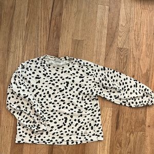 Black and white animal print long sleeve Tshirt.